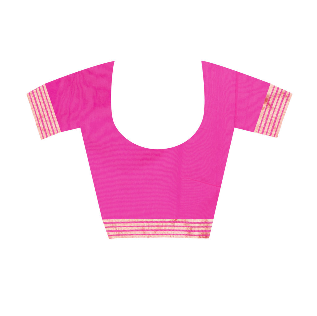 Pink Blended Cotton Kanak_Jmdni Jamdani Saree (687)